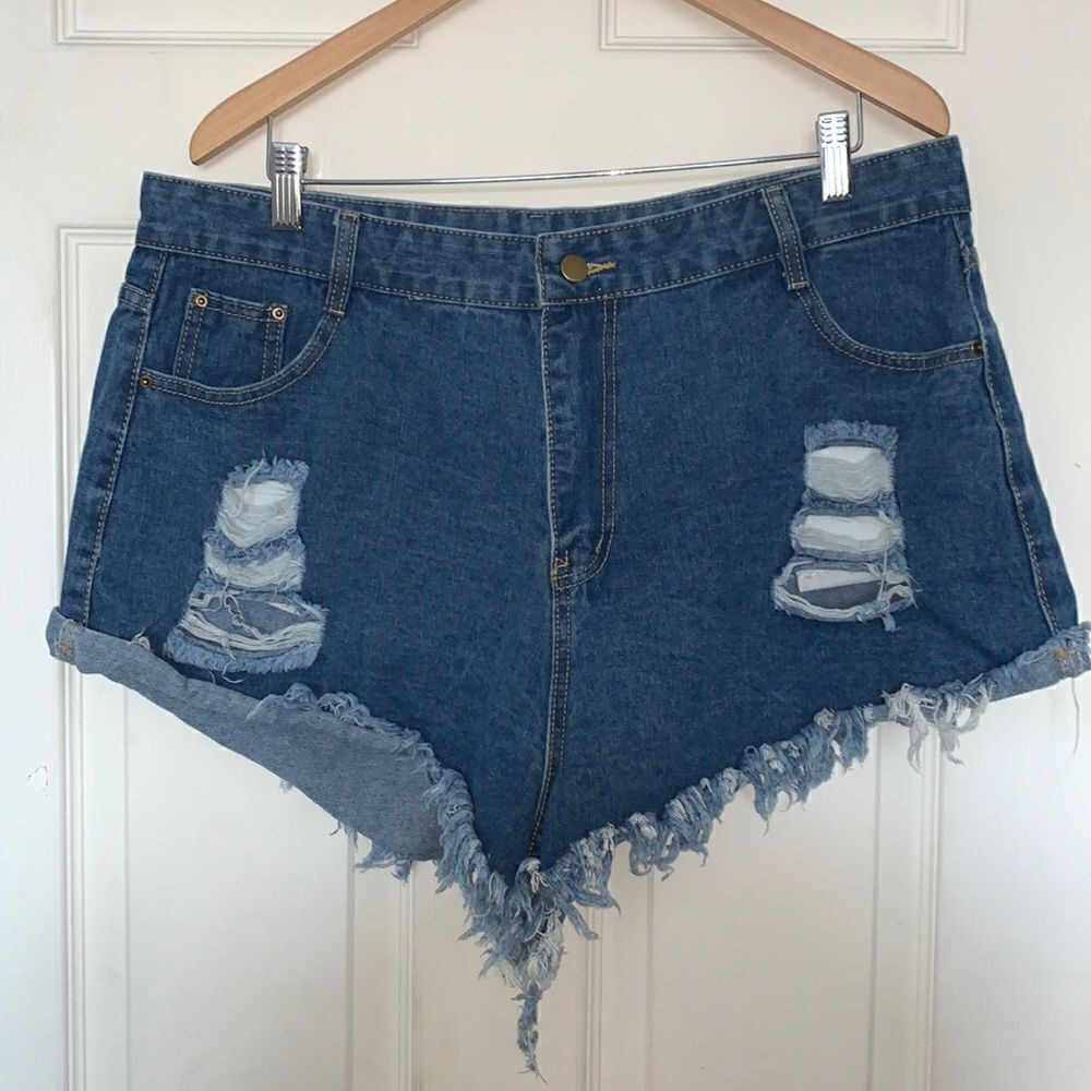 Shein Distressed Denim Shorts 